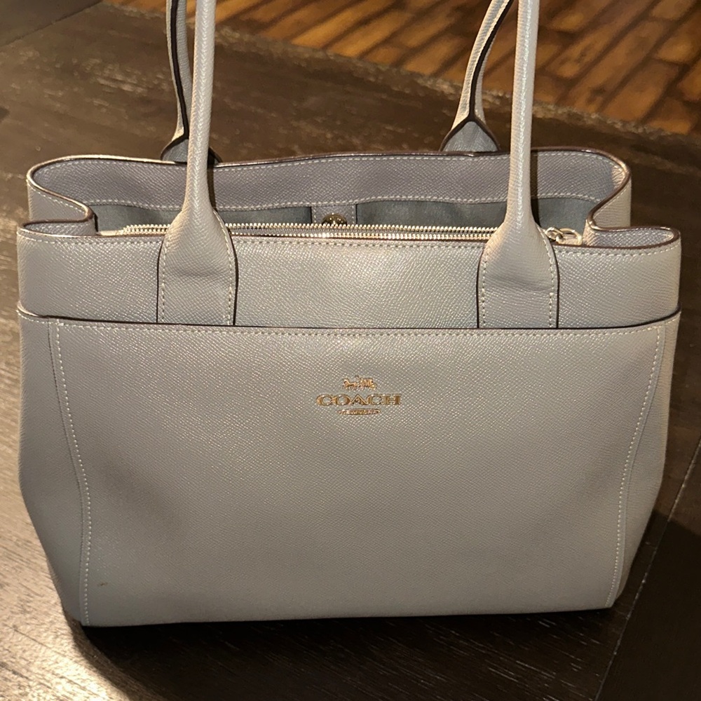 Coach Light Gray Leather Tote